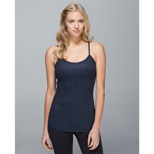 Lululemon Power Y Tank Luon Tri Geo Printed Inkwell Black Size 6